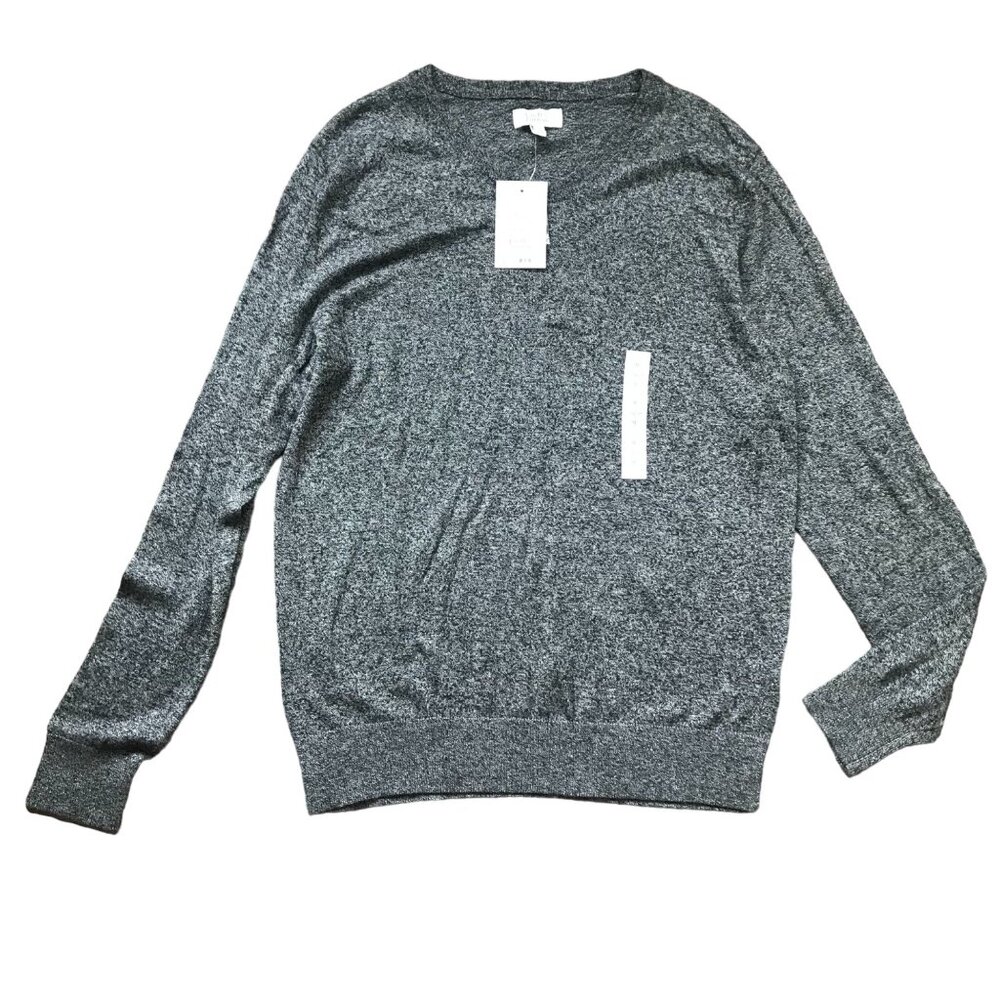 Croft & Barrow Easy Care Sweater Black Marled Long Sleeve V-Neck Mens Medium NEW